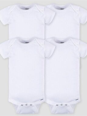 Gerber White Short-Sleeve Baby Bodysuit 4-Pack